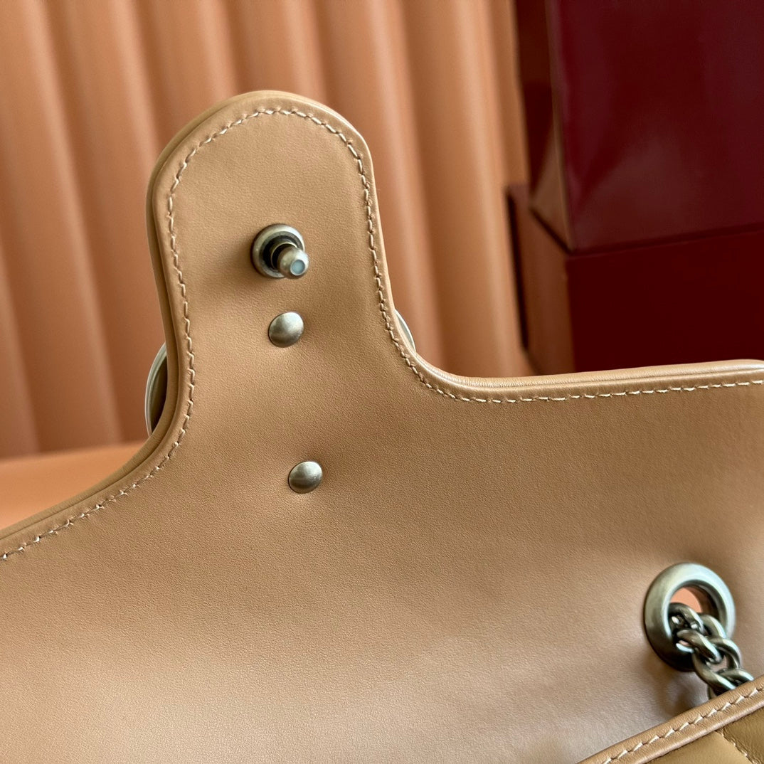 MARMONT SMALL SHOULDER BAG 26 IN BROWN LAMBSKIN