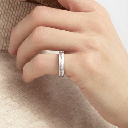 [Clover Jewelry]ZERO 1 ONE-BAND PAVED DIAMONDS ON THE SPIRAL RING