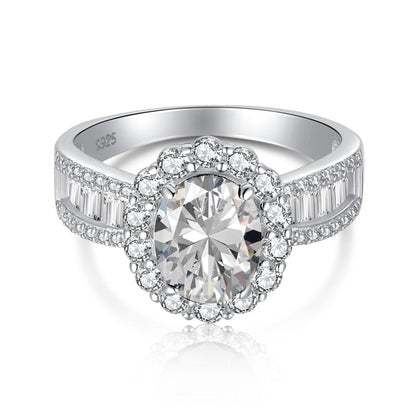 [Clover Jewelry]1.5 Carat Dazzling Charming Oval Cut Banquet Ring