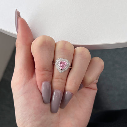 [Clover Jewelry]Delicate Ebullient Heart Shape Wedding Ring