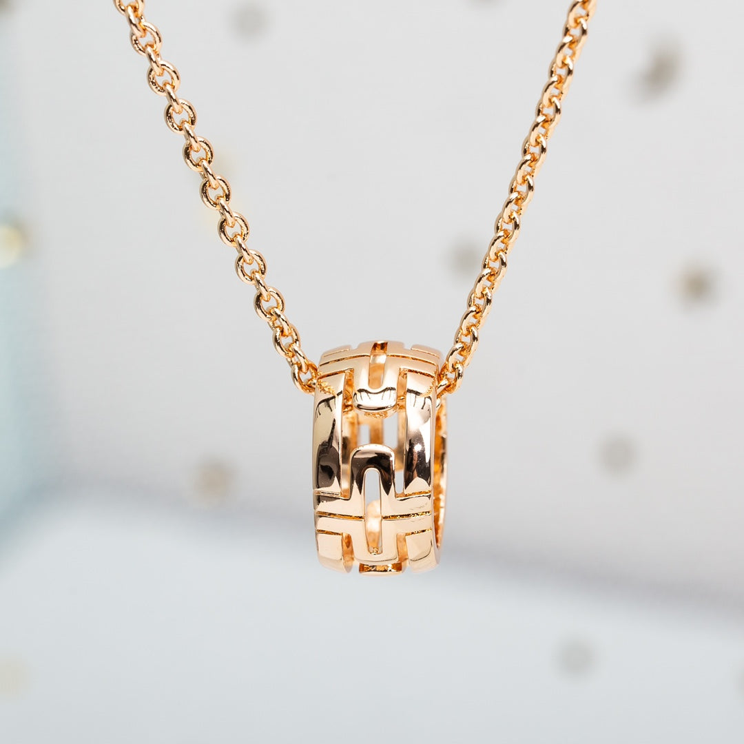 [Clover Jewelry]PARENTESI NECKLACE PINK GOLD