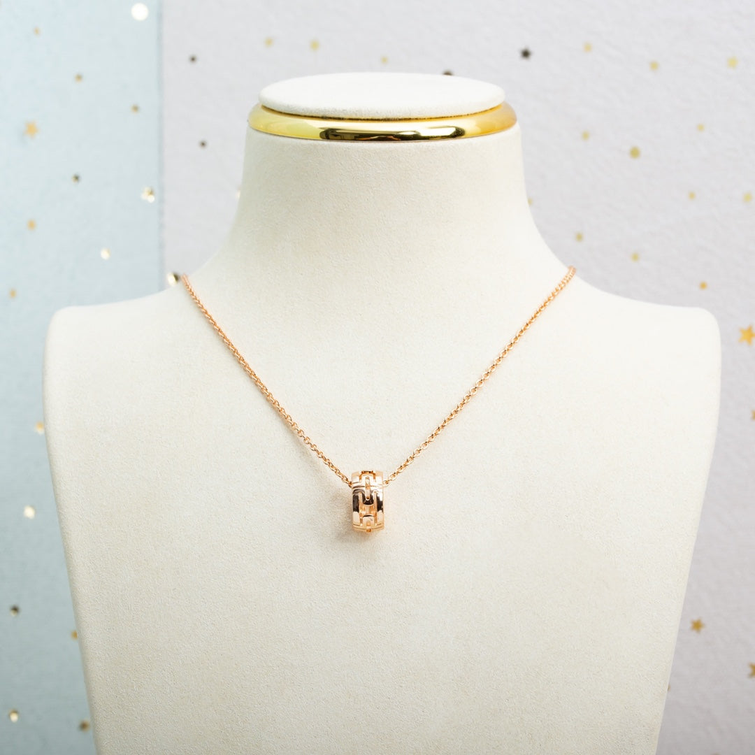 [Clover Jewelry]PARENTESI NECKLACE PINK GOLD