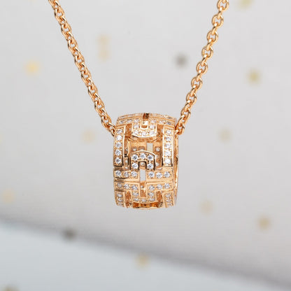 [Clover Jewelry]PARENTESI NECKLACE PINK GOLD DIAMOND
