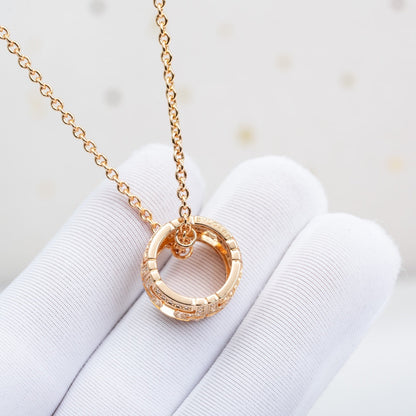 [Clover Jewelry]PARENTESI NECKLACE PINK GOLD DIAMOND