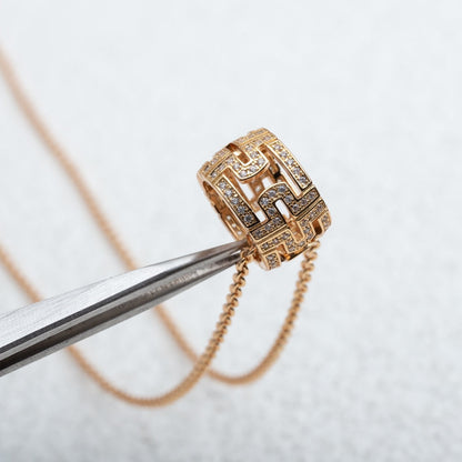 [Clover Jewelry]PARENTESI NECKLACE PINK GOLD DIAMOND