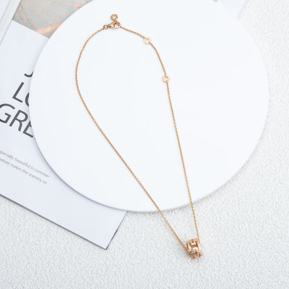 [Clover Jewelry]PARENTESI NECKLACE PINK GOLD DIAMOND