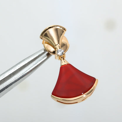 [Clover Jewelry]DREAM Carnelian PINK GOLD EARRINGS