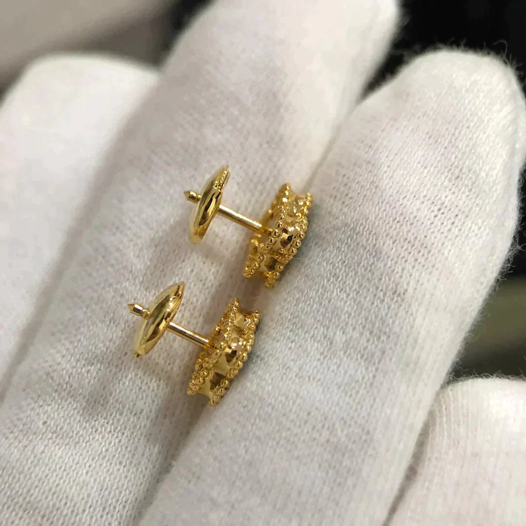 [Clover Jewelry]CLOVER MINI 9.5MM MALACHITE  EARRINGS