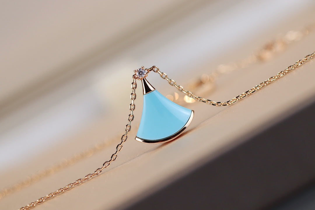 [Clover Jewelry]DREAM NECKLACE TURQUOISE PINK GOLD