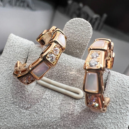 [Clover Jewelry]SERPENTI MOP PINK GOLD EARRINGS
