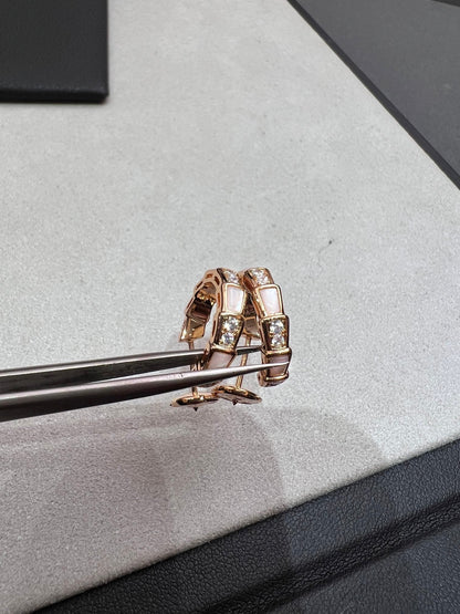 [Clover Jewelry]SERPENTI MOP PINK GOLD EARRINGS