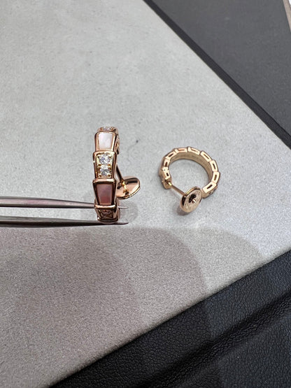 [Clover Jewelry]SERPENTI MOP PINK GOLD EARRINGS