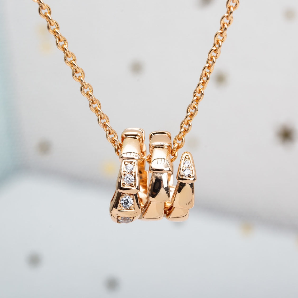 [Clover Jewelry]SERPENTI PINK GOLD NECKLACE DIAMOND