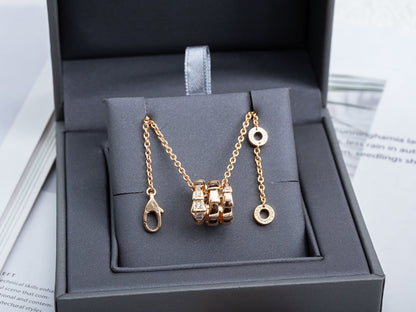 [Clover Jewelry]SERPENTI PINK GOLD NECKLACE DIAMOND