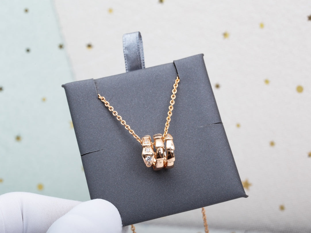 [Clover Jewelry]SERPENTI PINK GOLD NECKLACE DIAMOND