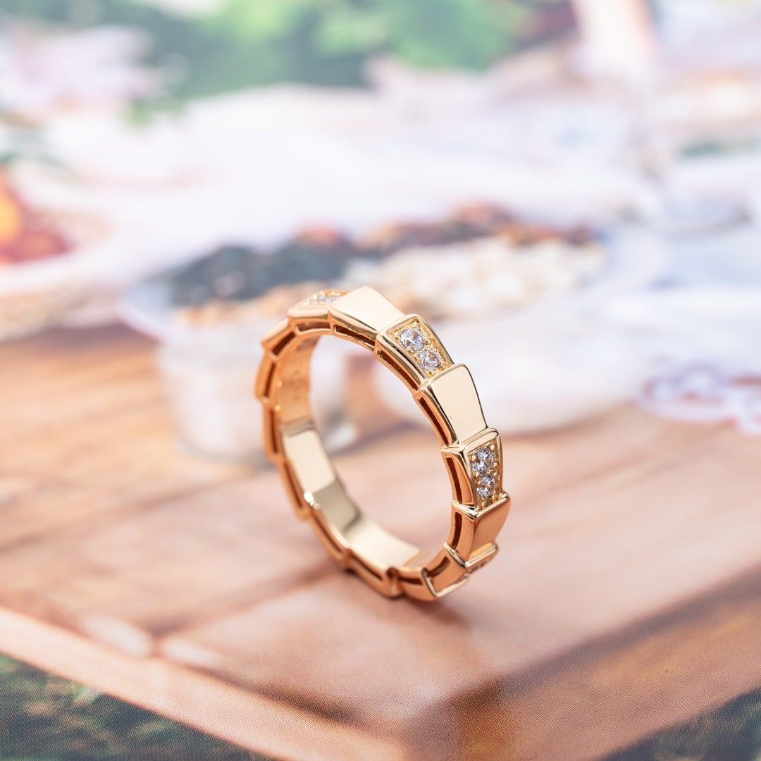 [Clover Jewelry]SERPENTI RING PINK GOLD  3MM