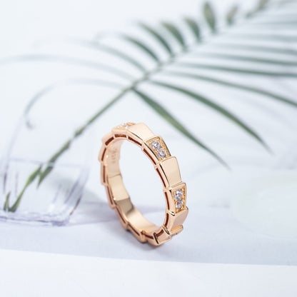[Clover Jewelry]SERPENTI RING PINK GOLD  3MM
