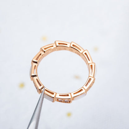 [Clover Jewelry]SERPENTI RING PINK GOLD DIAMOND MOP 3MM