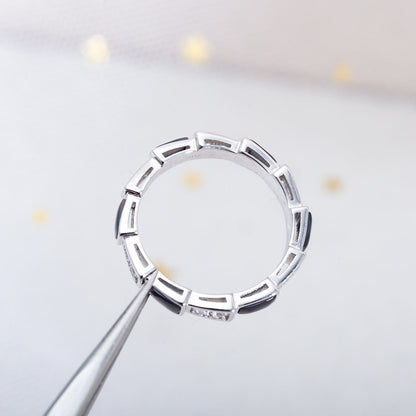 [Clover Jewelry]SERPENTI RING SILVER  DIAMOND BLACK MOP 3MM