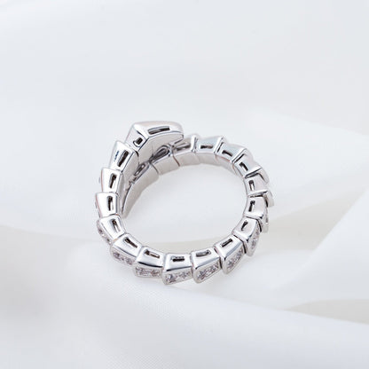 [Clover Jewelry]SERPENTI RING SILVER DIAMOND PAVED 4MM