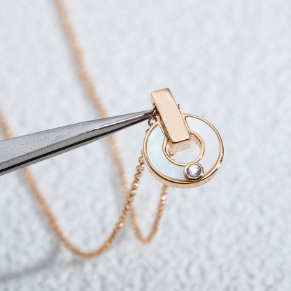 [Clover Jewelry]GARI NECKLACE PINK GOLD MOP