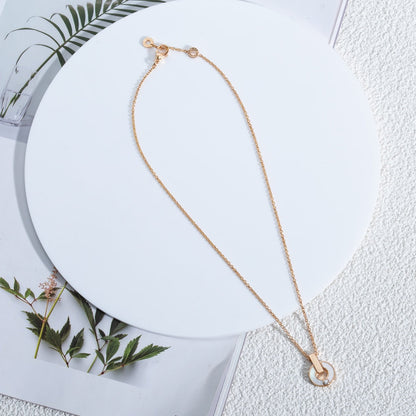 [Clover Jewelry]GARI NECKLACE PINK GOLD MOP