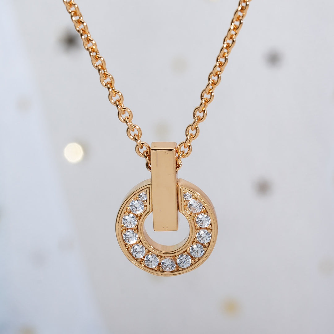 [Clover Jewelry]GARI NECKLACE PINK GOLD DIAMOND