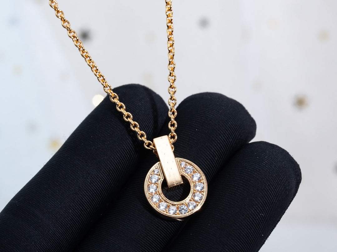 [Clover Jewelry]GARI NECKLACE PINK GOLD DIAMOND