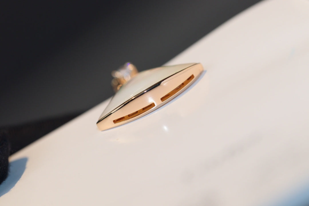 [Clover Jewelry]DREAM NECKLACE WHITE MOP PINK GOLD 1 DIAMOND