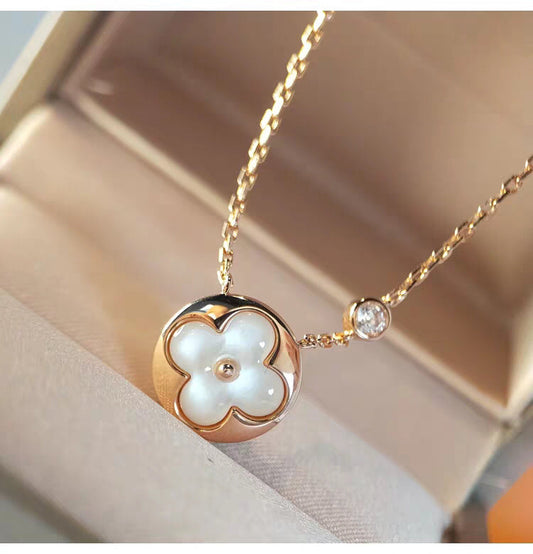 [Clover Jewelry]SUN MOP GOLD 1 DIAMOND NECKLACE