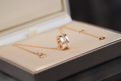 [Clover Jewelry]ZERO 1 PINK GOLD DIAMOND NECKLACE