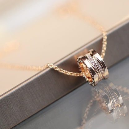 [Clover Jewelry]ZERO 1 PINK GOLD DIAMOND NECKLACE