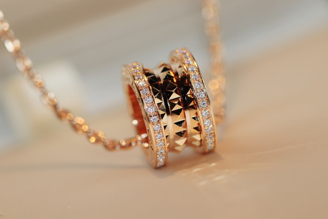 [Clover Jewelry]ZERO 1 ROCK PEDANT PINK GOLD NECKLACE