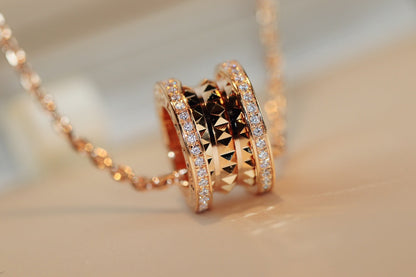 [Clover Jewelry]ZERO 1 ROCK PEDANT PINK GOLD NECKLACE