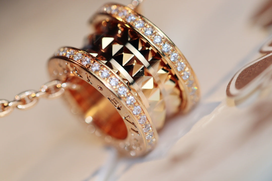 [Clover Jewelry]ZERO 1 ROCK PEDANT PINK GOLD NECKLACE