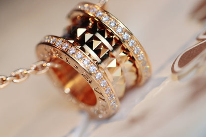 [Clover Jewelry]ZERO 1 ROCK PEDANT PINK GOLD NECKLACE