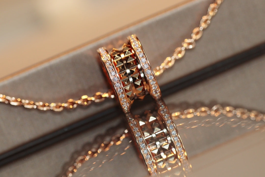 [Clover Jewelry]ZERO 1 ROCK PEDANT PINK GOLD NECKLACE