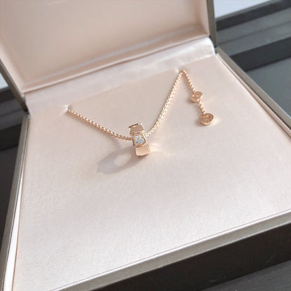 [Clover Jewelry]SERPENTI PEDANT DIAMOND PINK GOLD NECKLACE
