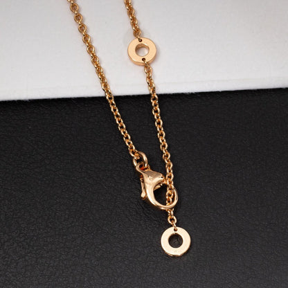 [Clover Jewelry]ZERO 1 WHITE CERAMIC PINK GOLD DIAMOND NECKLACE