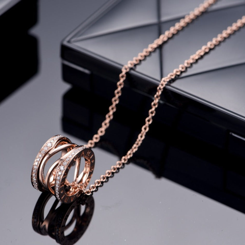 [Clover Jewelry]ZERO 1 PINK GOLD DIAMOND OPEN NECKLACE
