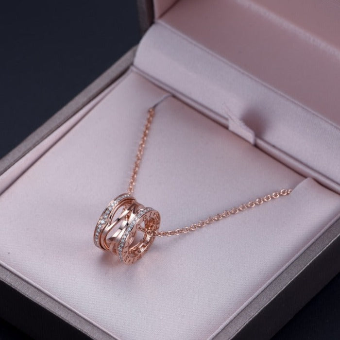 [Clover Jewelry]ZERO 1 PINK GOLD DIAMOND OPEN NECKLACE