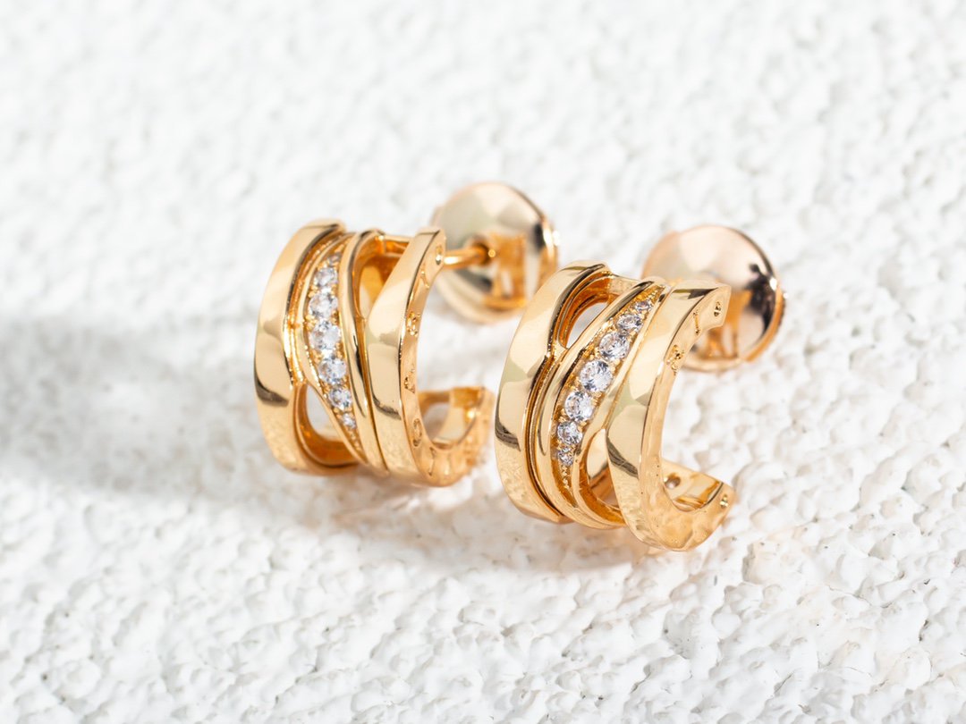 [Clover Jewelry]ZERO 1 PINK GOLD DIAMONDS EARRINGS