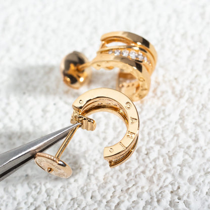 [Clover Jewelry]ZERO 1 PINK GOLD DIAMONDS EARRINGS