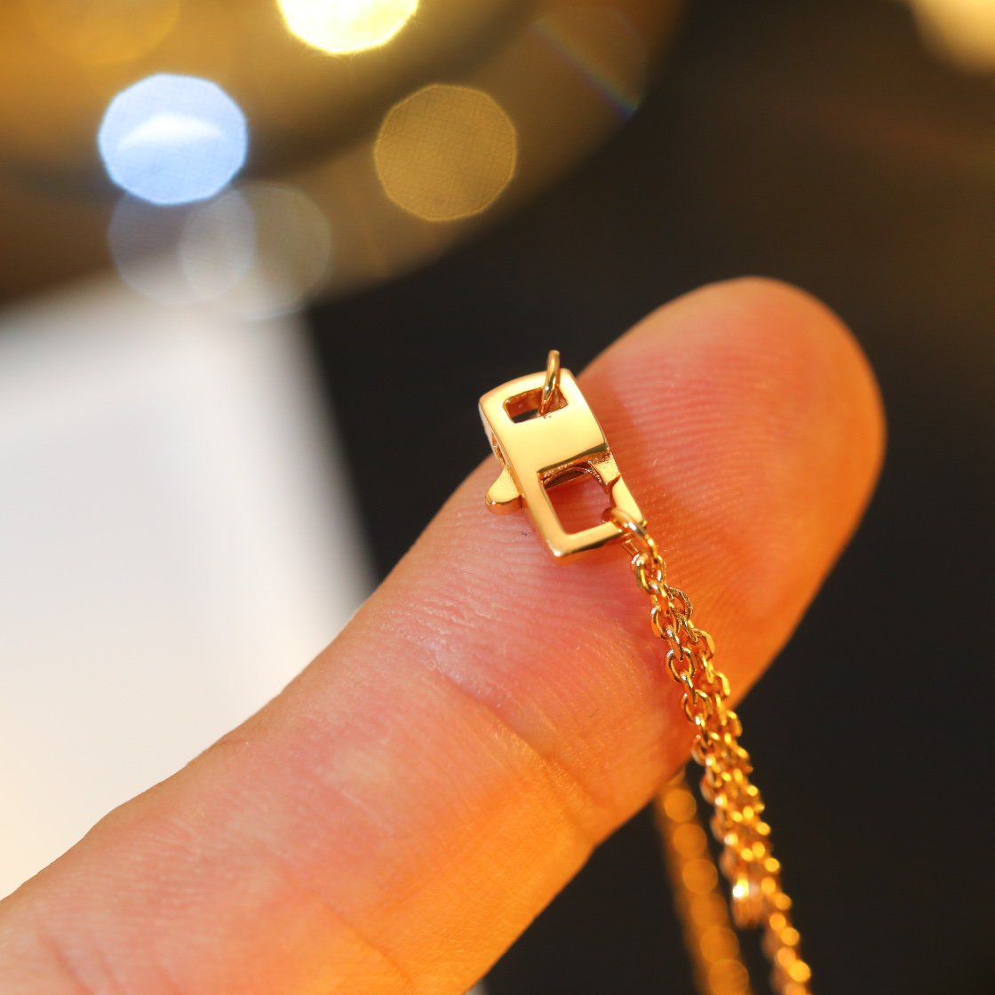 [Clover Jewelry]STAR AND SUN DIAMOND PINK GOLD NECKLACE