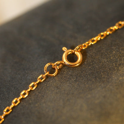 [Clover Jewelry]SUN PEDANT PINK GOLD 1 DIAMOND NECKLACE
