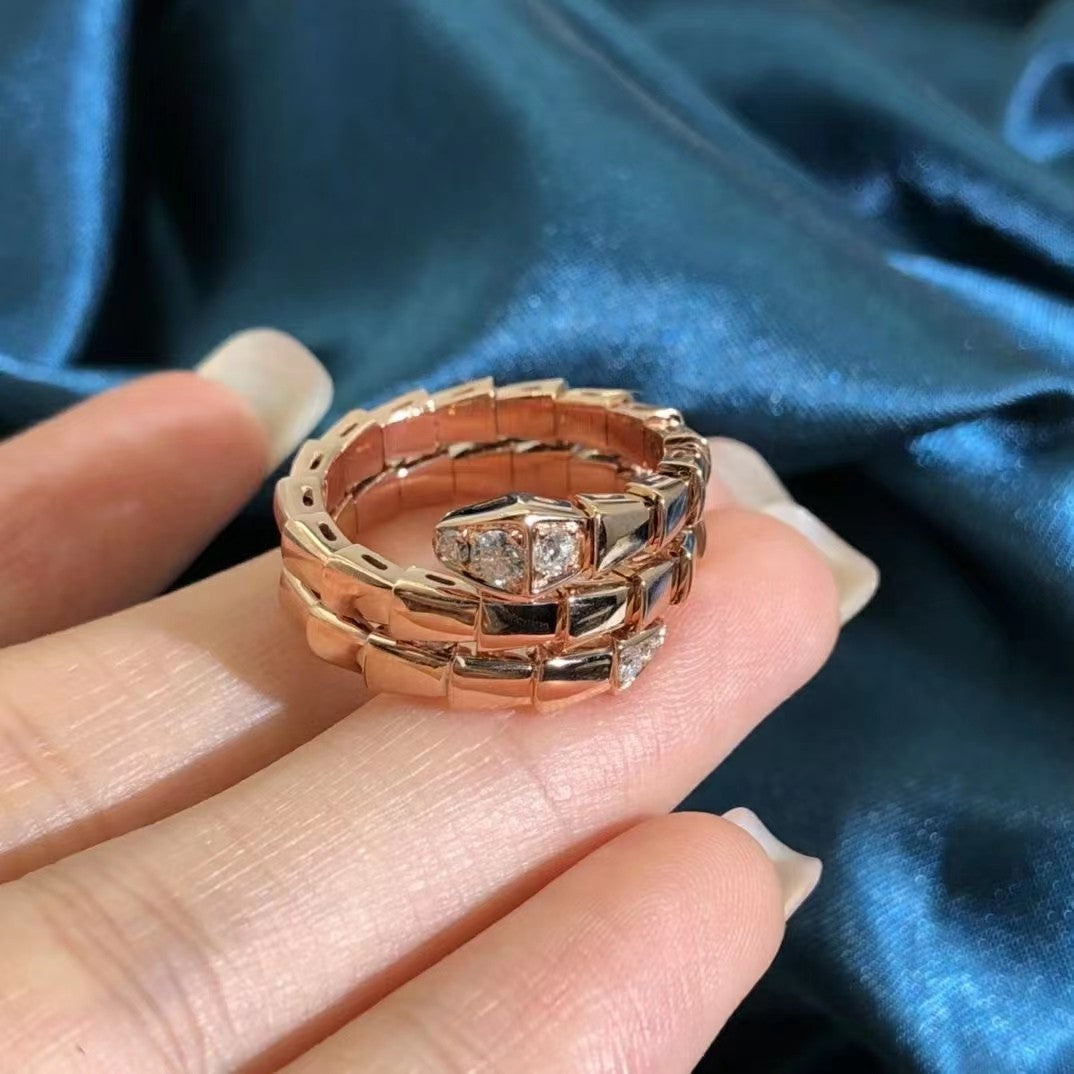 [Clover Jewelry]SERPENTS DOUBLE ROW DIAMOND RING