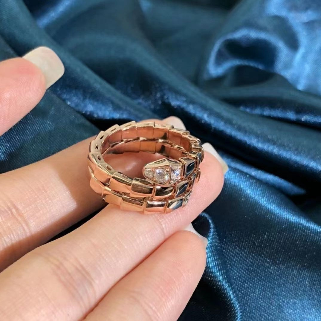 [Clover Jewelry]SERPENTS DOUBLE ROW DIAMOND RING