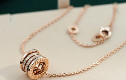 [Clover Jewelry]ZERO 1 PINK GOLD DIAMOND NECKLACE