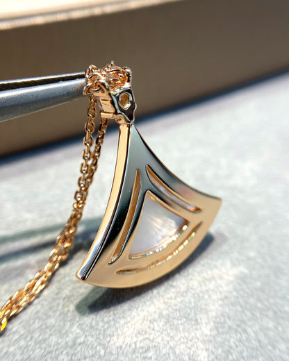 [Clover Jewelry]DREAM MOP DIAMOND PAVED PINK GOLD NECKLACE