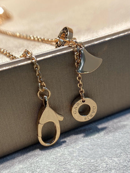 [Clover Jewelry]DREAM MOP DIAMOND PAVED PINK GOLD NECKLACE